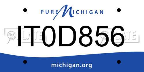 IT0D856 Michigan License Plate