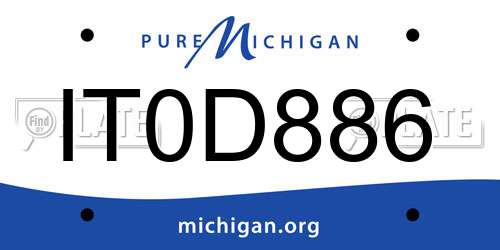 IT0D886 Michigan License Plate