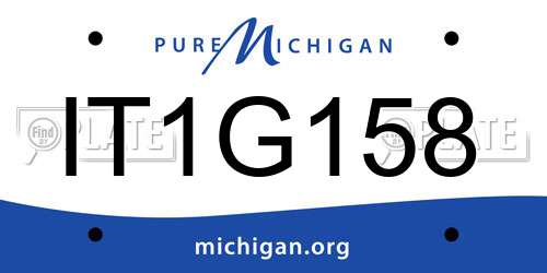 IT1G158 Michigan License Plate