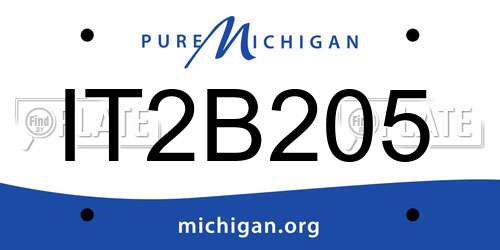 IT2B205 Michigan License Plate