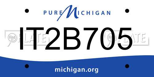 IT2B705 Michigan License Plate