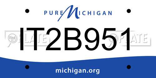 IT2B951 Michigan License Plate