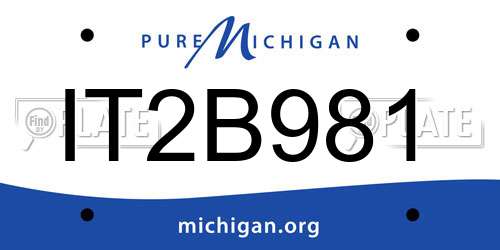 IT2B981 Michigan License Plate