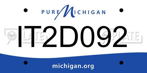 IT2D092 Michigan License Plate