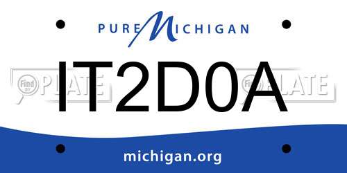 IT2D0A Michigan License Plate