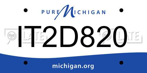 IT2D820 Michigan License Plate