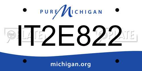 IT2E822 Michigan License Plate
