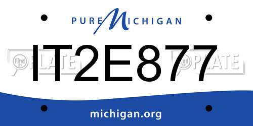 IT2E877 Michigan License Plate