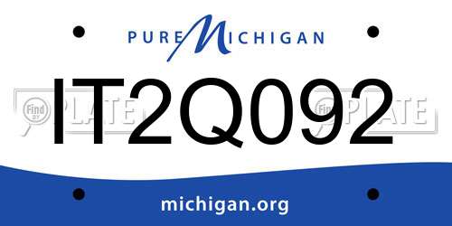 IT2Q092 Michigan License Plate