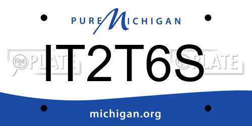 IT2T6S Michigan License Plate