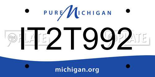 IT2T992 Michigan License Plate