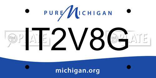 IT2V8G Michigan License Plate