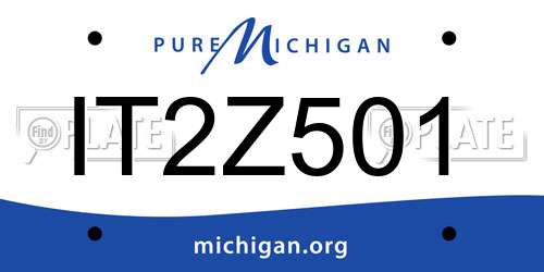 IT2Z501 Michigan License Plate