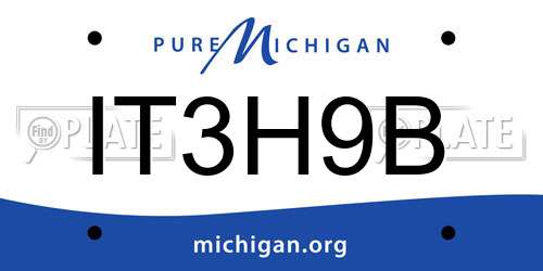 IT3H9B Michigan License Plate