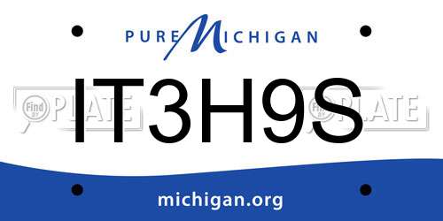 IT3H9S Michigan License Plate