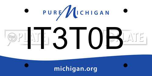 IT3T0B Michigan License Plate