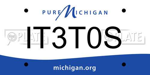 IT3T0S Michigan License Plate