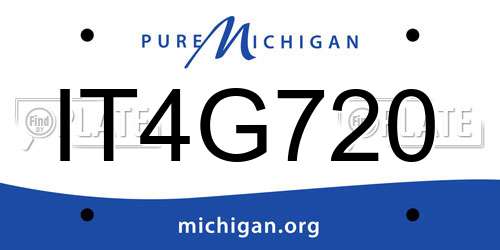 IT4G720 Michigan License Plate