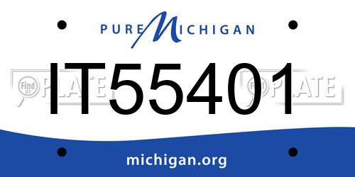 IT55401 Michigan License Plate