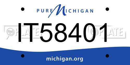 IT58401 Michigan License Plate