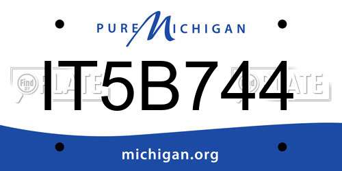 IT5B744 Michigan License Plate