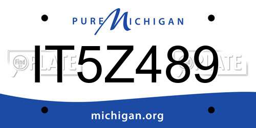 IT5Z489 Michigan License Plate