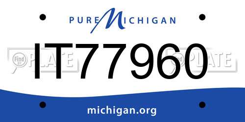 IT77960 Michigan License Plate