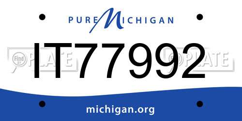IT77992 Michigan License Plate