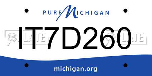 IT7D260 Michigan License Plate