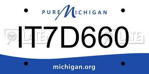 IT7D660 Michigan License Plate