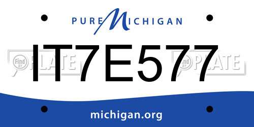 IT7E577 Michigan License Plate