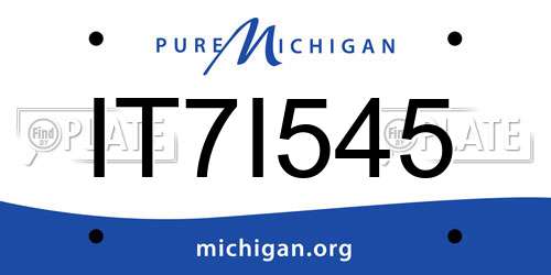 IT7I545 Michigan License Plate