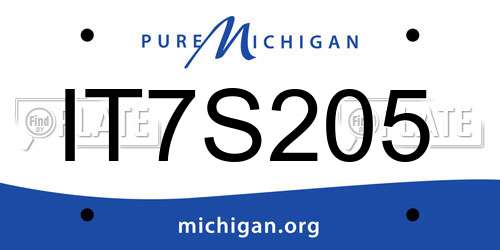 IT7S205 Michigan License Plate