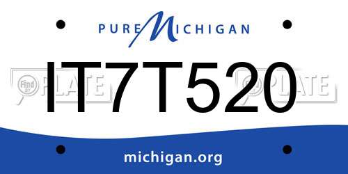 IT7T520 Michigan License Plate