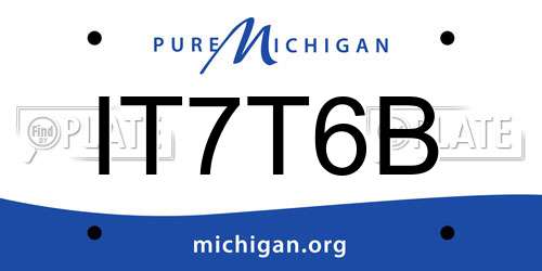 IT7T6B Michigan License Plate