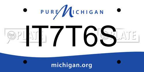IT7T6S Michigan License Plate
