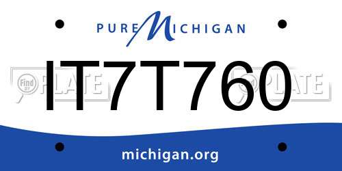 IT7T760 Michigan License Plate