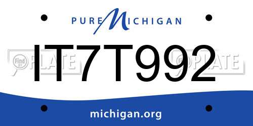 IT7T992 Michigan License Plate