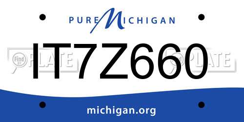 IT7Z660 Michigan License Plate