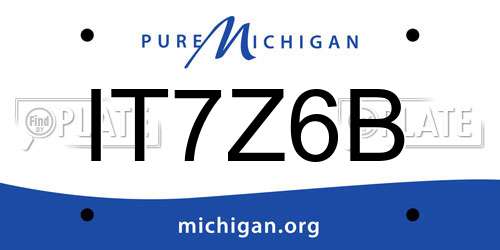 IT7Z6B Michigan License Plate