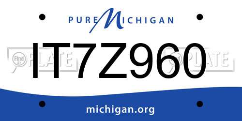IT7Z960 Michigan License Plate