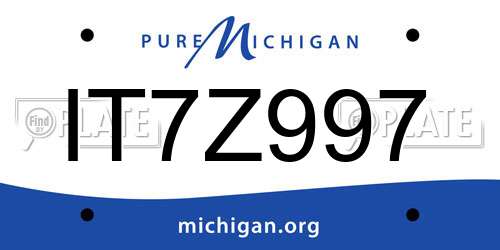 IT7Z997 Michigan License Plate