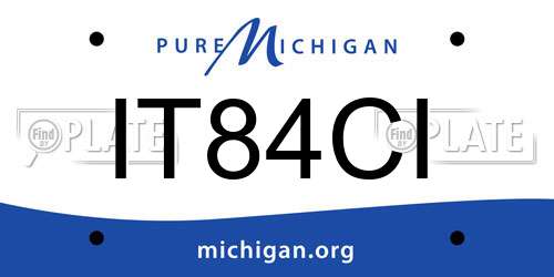 IT84CI Michigan License Plate