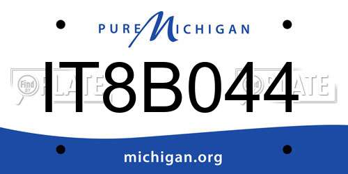 IT8B044 Michigan License Plate