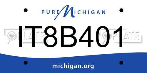 IT8B401 Michigan License Plate