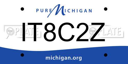 IT8C2Z Michigan License Plate
