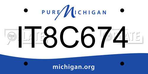 IT8C674 Michigan License Plate