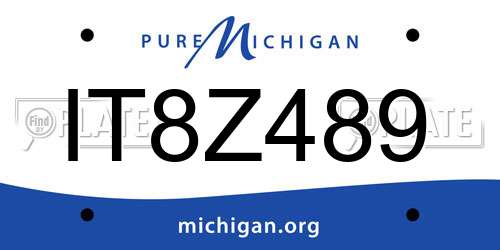 IT8Z489 Michigan License Plate