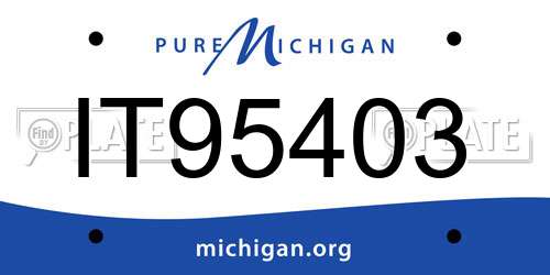 IT95403 Michigan License Plate