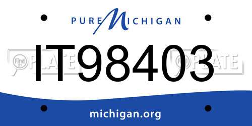 IT98403 Michigan License Plate